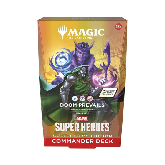 MTG Marvel Super Heroes Doom Prevails CE Commander Deck – Ready-to-Play Magic Cards, Collector’s Edition with Surge Foils, Tokens & Strategy Guide