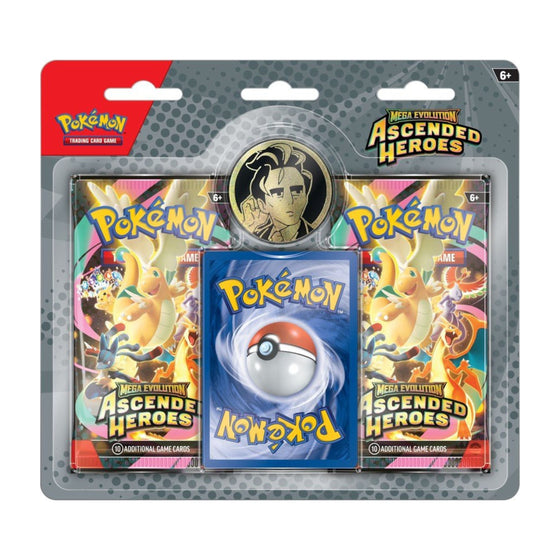 Pokémon Mega Evolutions 2.5 Ascended Heroes 2-Pack Blister – Erika’s Tangela & Larry’s Komala Promo Cards, 2 Pokémon Booster Packs, Coin, Trading Cards, TCG, Collector Set
