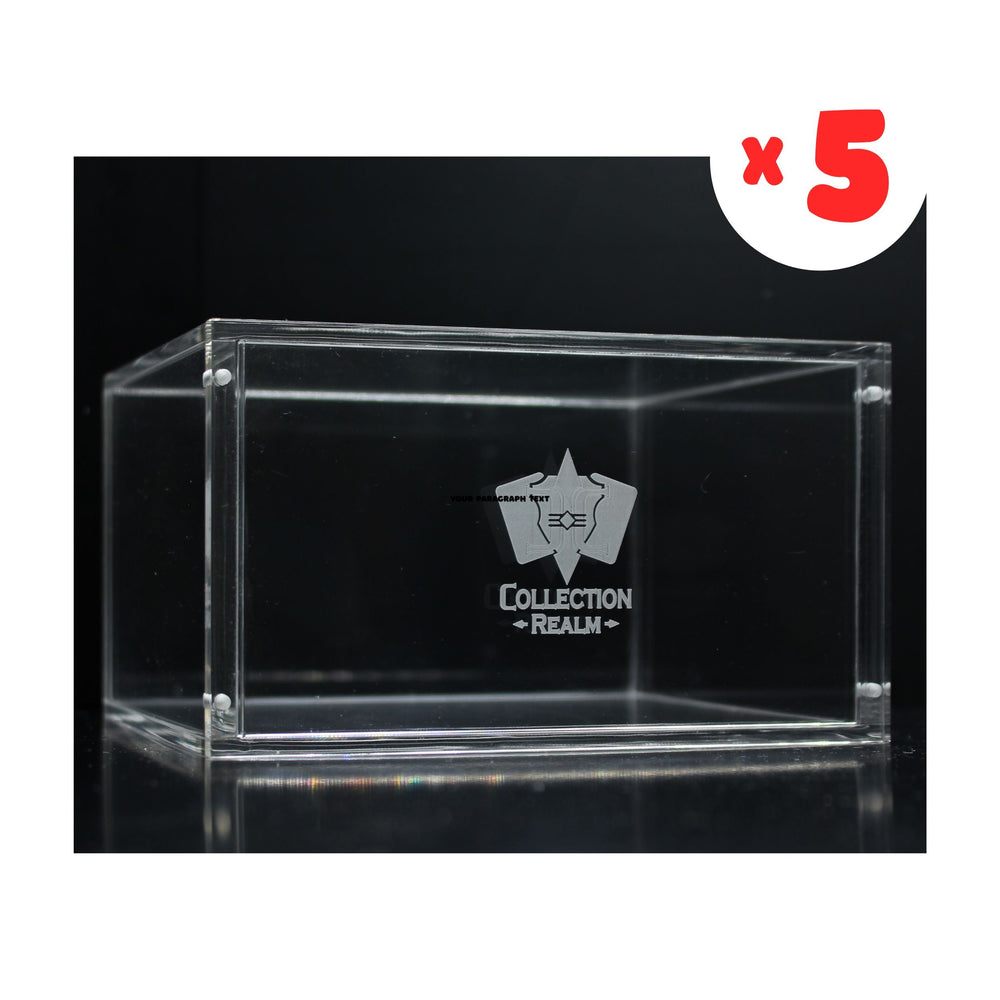 Pokémon Booster Box Acrylic Display Case – Stackable Clear Acrylic Protector with Magnetic Lid, UV Protection, Dust & Moisture Resistant for Collectors - 5-Pack