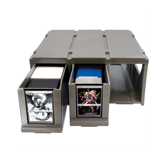 Ultra PRO PRO-Storage 3-Drawer Organizer for Trading Cards | Acid-Free, Non-PVC Card Storage Box with 9 Dividers | Holds Sleeved Cards, Toploaders & ONE-TOUCH Cases | Stackable Storage Solution