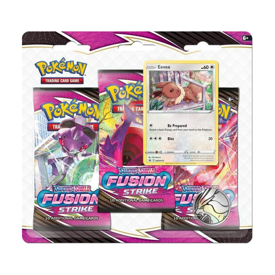 Pokemon TCG Sword and Shield Fusion Strike 3 Pack Blister Booster Packs Promo Card