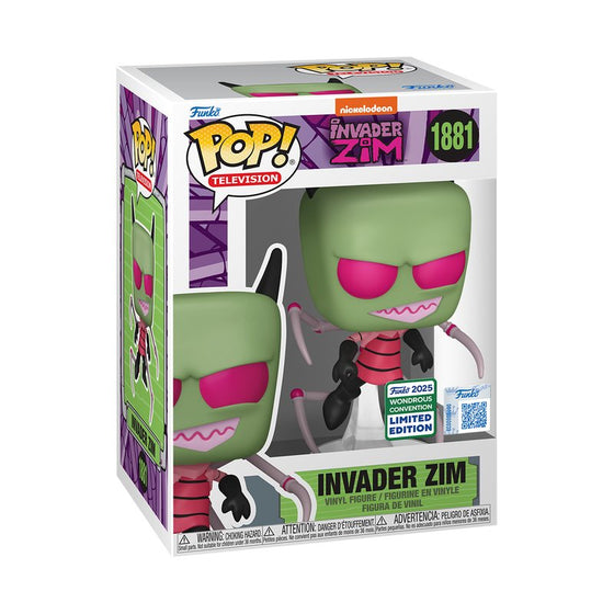 Invader Zim with Irken PAK Legs Funko Pop! Television Invader Zim - WonderCon 2025 Exclusive SHARED Sticker - Approx. 4.75" Collectible Vinyl Figure #1881 Bundled with Display Box Protector Case