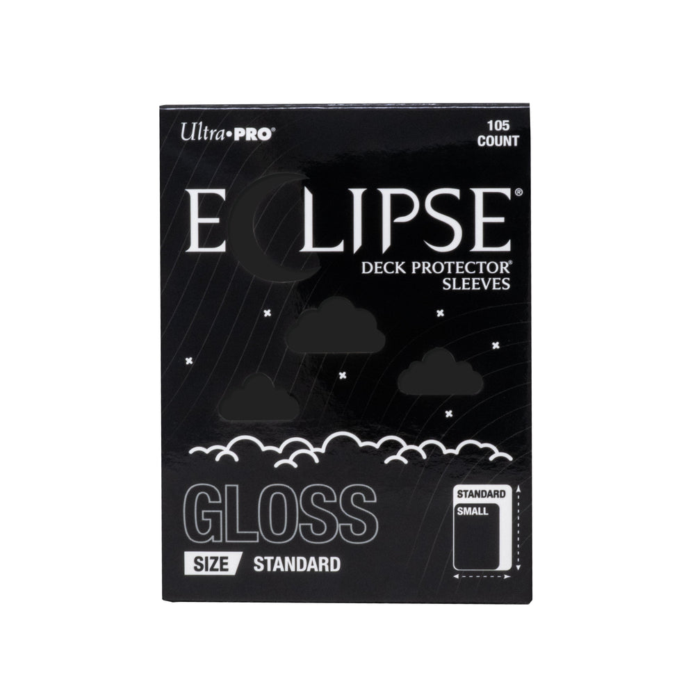 Ultra Pro Eclipse Gloss Standard Deck Protector Sleeves Jet Black 105CT – Opaque Durable Card Sleeves for TCG, Trading Cards, Collectible Card Games, Card Deck Protection & Card Display
